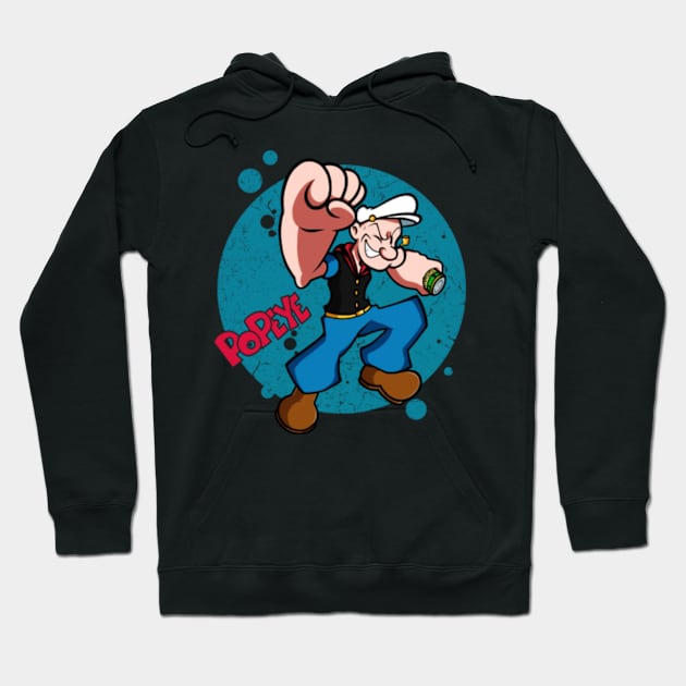 Sailor Mans Strength Celebrate Popeyes Mighty Feats and Epic Battles on this Iconic Cartoon Hoodie by RavenSHOPS